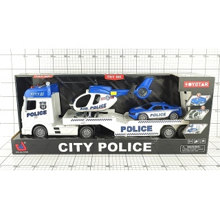 LAWETA POLICJA+HELIKOPTER 6915, Pojazdy, Zabawki