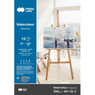 BLOK AKWARELOWY ART A4 10ark.250g.HAPPY COLOR, Bloki, Zeszyty i bloki