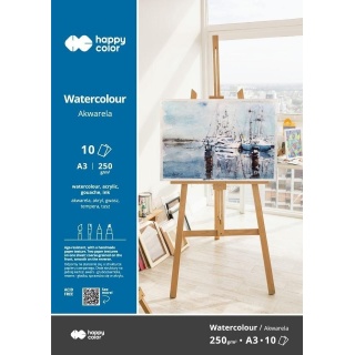 BLOK AKWARELOWY ART A3 10ark.250g.HAPPY COLOR, Bloki, Zeszyty i bloki