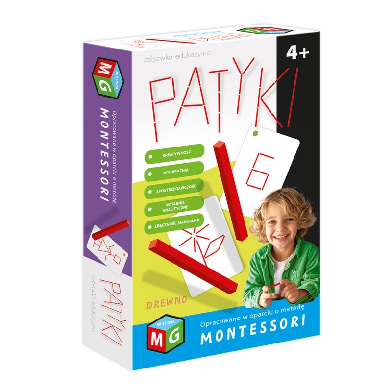 MONTESSORI ZABAWKA EDU - PATYKI, Edukacyjne, Gry