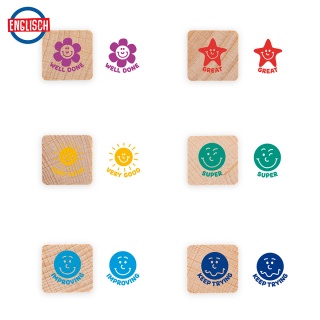 Drewniane stemple motywacyjne TRENDHAUS Motivation, 6 szt., mix kolor&oacute;w, Gry i zabawki, Gadżety