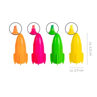 Zakreślacze neonowe TRENDHAUS Space Adventure, 4 szt., mix kolor&oacute;w, Szkolne, Gadżety