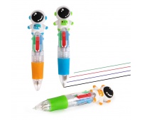 Długopis wielokolorowy z figurką astronauty TRENDHAUS Space Adventure, mix kolor&oacute;w, Szkolne, Gadżety