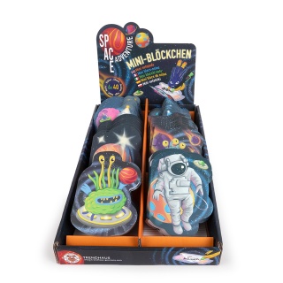 Mini bloczek TRENDHAUS Space Adventure, 40 arkuszy, mix kolor&oacute;w, Szkolne, Gadżety
