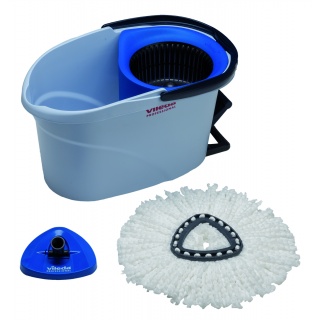 Zestaw VILEDA PROFESSIONAL UltraSpin Mini, wiadro z wyciskarką i podstawą mopa, niebieski, Akcesoria do sprzątania, Artykuły higieniczne i dozowniki