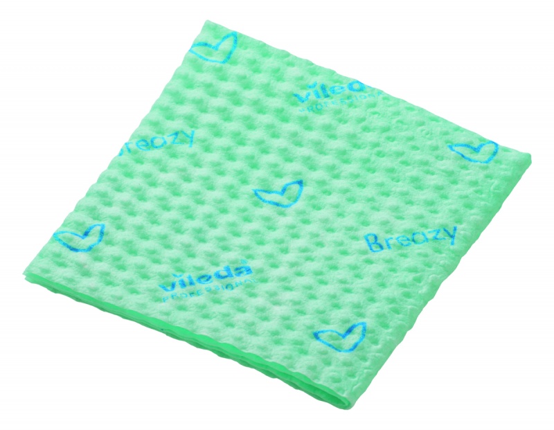 Cleaning cloth VILEDA PROFESSIONAL Breazy, 35 x 35 cm, green