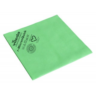 Ściereczka VILEDA PROFESSIONAL r-MicronQuick, 38 x 40 cm, zielona, Akcesoria do sprzątania, Artykuły higieniczne i dozowniki