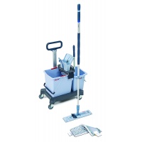 Set VILEDA Professional UltraSpeed Pro, double bucket trolley, telescopic handle, r-MicroLite Max mop refill