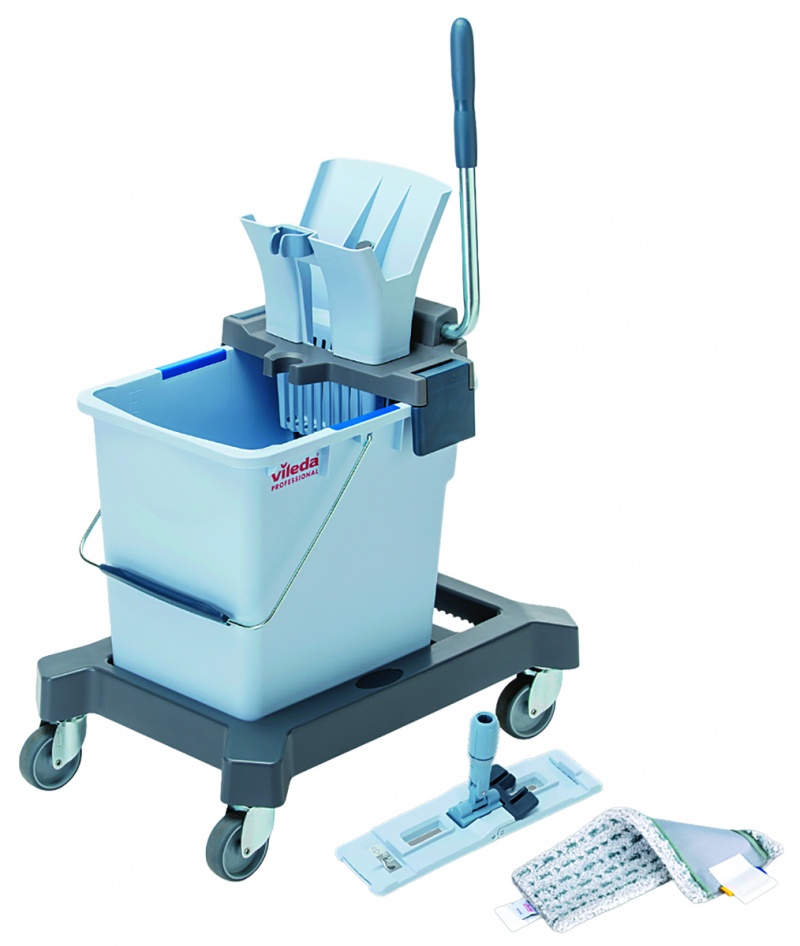 Zestaw VILEDA Professional UltraSpeed Pro, w&oacute;zek jednowiaderkowy z wkładem r-MicroLite Max mop, Akcesoria do sprzątania, Artykuły higieniczne i dozowniki