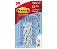 Hooks COMMAND&trade; (17026CLR40) for hanging small ornaments, 40 hooks, 48 mini-strips, transparent