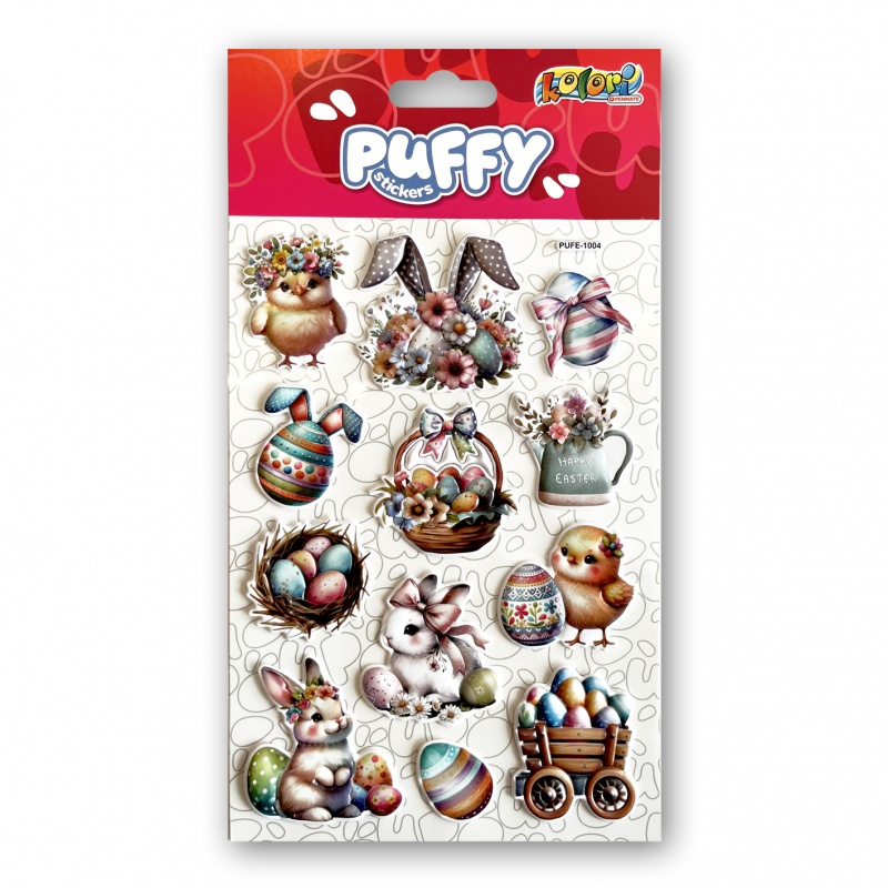 Kolori Naklejki Puffy PUFE-1004 Easter Chicks, Naklejki, Art. kreatywne