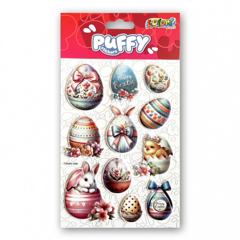 Kolori Naklejki Puffy PUFE-1006 Easter Eggs, Naklejki, Art. kreatywne