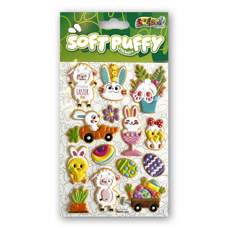 Kolori Naklejki Puffy SWPE-3203 Happy Easter Day, Naklejki, Art. kreatywne