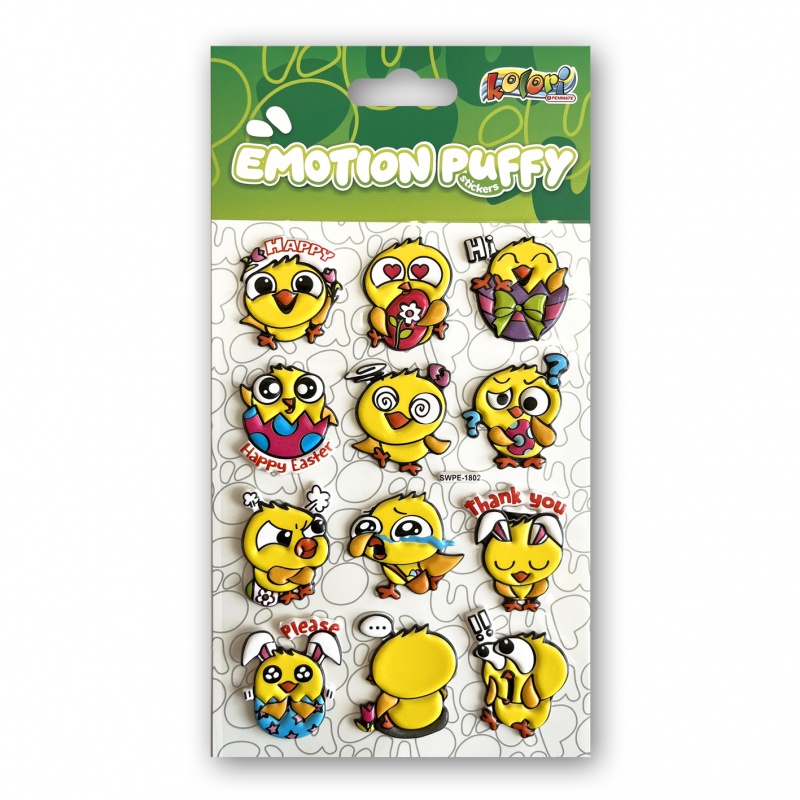Kolori Naklejki Puffy SWPE-1802 Emot.Easter Chicks, Naklejki, Art. kreatywne