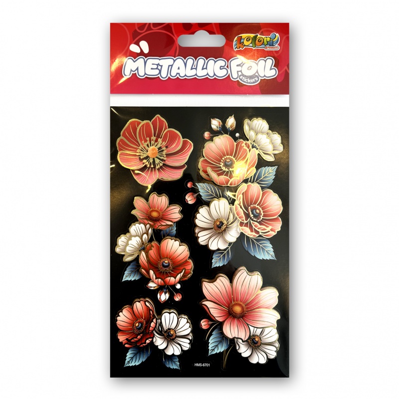 Kolori Naklejki Metallic Foil HMS-6701 Flowers I, Naklejki, Art. kreatywne