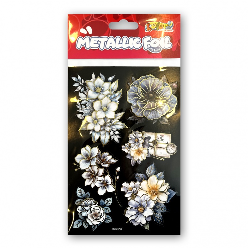 Kolori Naklejki Metallic Foil HMS-6703 Flowers III, Naklejki, Art. kreatywne