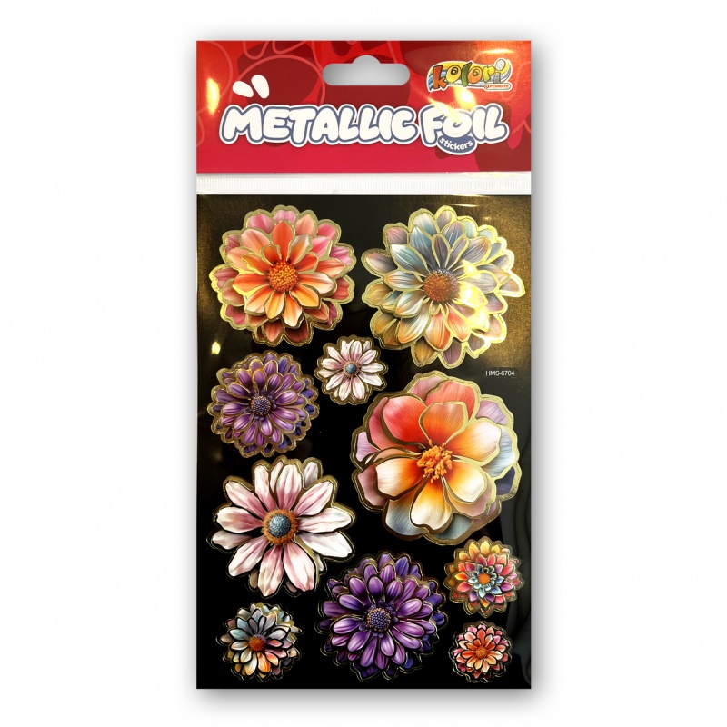 Kolori Naklejki Metallic Foil HMS-6704 Flowers IV, Naklejki, Art. kreatywne