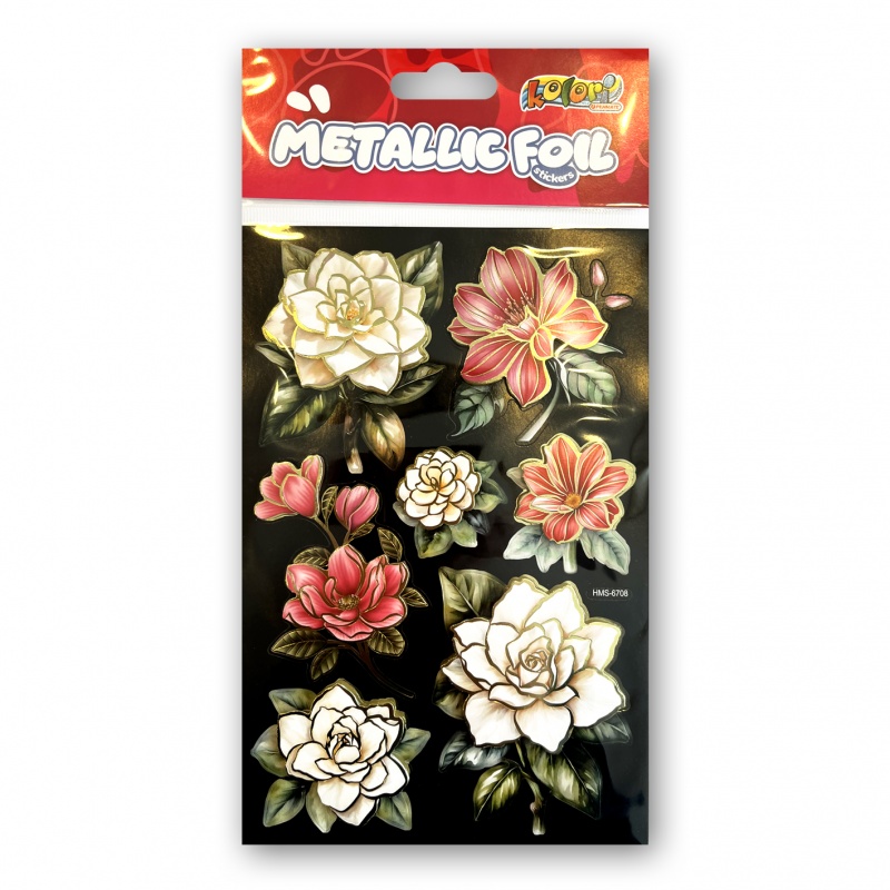 Kolori Naklejki Metallic Foil HMS-6708 Flower VIII, Naklejki, Art. kreatywne