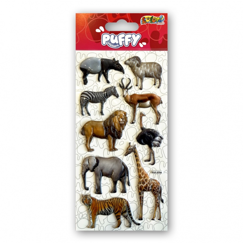 Kolori Naklejki Puffy PUF-5704 Wild Animals, Naklejki, Art. kreatywne