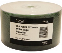 CDR 700MB ADAVIA 52X /50/ WHITE INKJET PRINTABLE, Nośniki danych, Akcesoria komputerowe