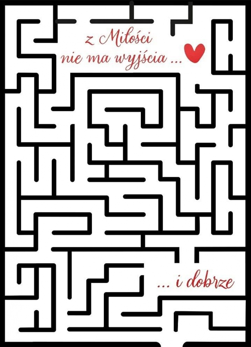 KARNET B6 Walentynki LABIRYNT, Karnety, kartki okolicznościowe, Art. dekoracyjne i prezentowe
