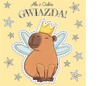 Karnet KW KAPIBARA GWIAZDA, Karnety, kartki okolicznościowe, Art. dekoracyjne i prezentowe