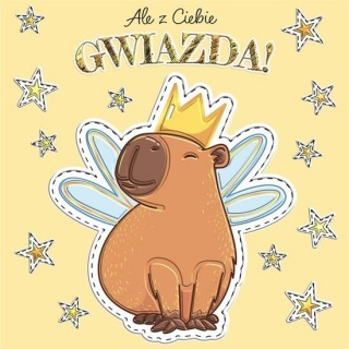 Karnet KW KAPIBARA GWIAZDA, Karnety, kartki okolicznościowe, Art. dekoracyjne i prezentowe