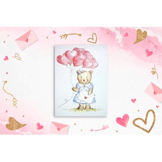 KARNET B6 WAL MISIOWA Z BALONAMI, Karnety, kartki okolicznościowe, Art. dekoracyjne i prezentowe