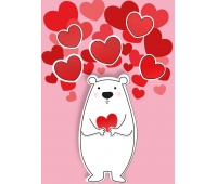 KARNET B6 Walentynki BIAŁY MIŚ