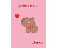 KARNET B6 Walentynki KAPIBARA, Karnety, kartki okolicznościowe, Art. dekoracyjne i prezentowe