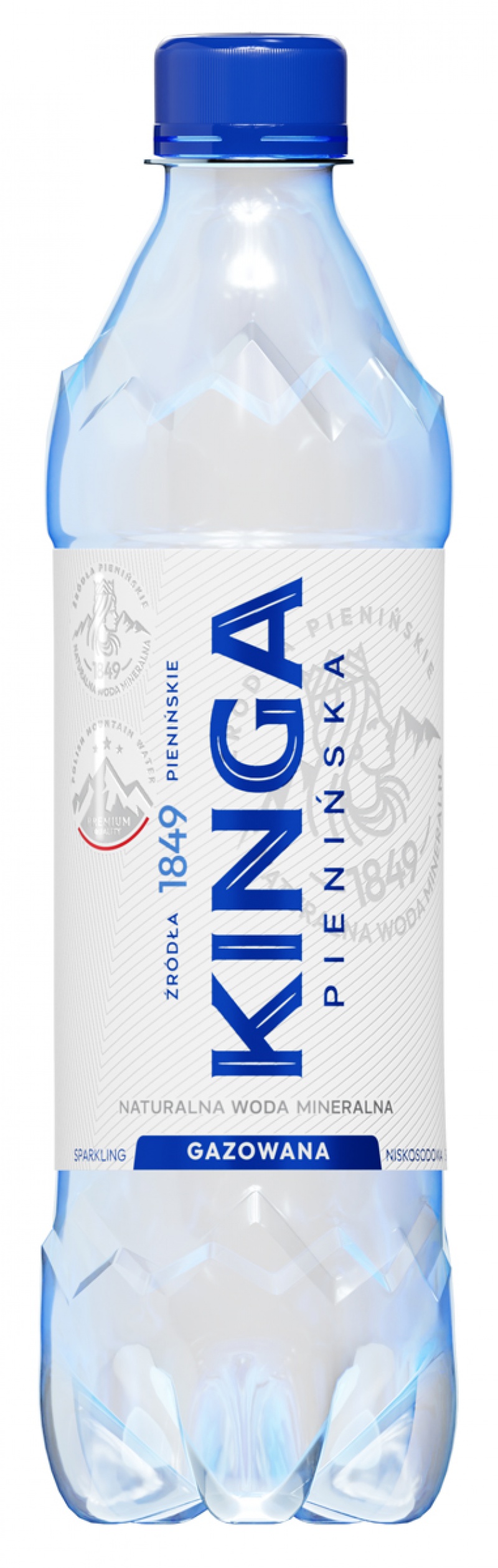 Woda mineralna KINGA PIENIŃSKA, gazowana, 0,5l, kaucja, Woda, Artykuły spożywcze