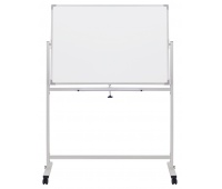 Mobile dry wipe magnetic board OFFICE PRODUCTS, double-sided, lacquered, aluminium frame, 120x60cm, white