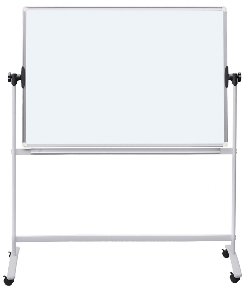 Tablica mobilna suchoś. -magn. OFFICE PRODUCTS, dwustronna, lakierowana, rama aluminiowa, regulacja kąta nachylenia, 150x100cm, biała, Tablice suchościeralne, Prezentacja