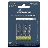 Akumulator MEDIARANGE AAA, NiMH, 800mAh, blister, 4 szt., Baterie, Urządzenia i maszyny biurowe