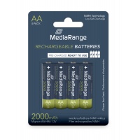 Akumulator MEDIARANGE AA, NiMH, 2000mAh, blister, 4 szt., Baterie, Urządzenia i maszyny biurowe