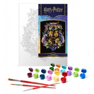 Malowanie po numerach IDEYKA, 30x40cm, metallic, Harry Potter - Herb Hogwartu, 1 szt., Produkty kreatywne, Artykuły szkolne
