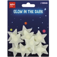Naklejki świecące w ciemności APLI, małe gwiazdki, 12 szt., Produkty kreatywne, Artykuły szkolne