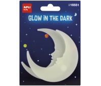 Naklejki świecące w ciemności APLI, księżyce, 2 szt., Produkty kreatywne, Artykuły szkolne