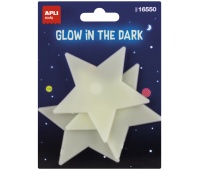 Naklejki świecące w ciemności APLI, gwiazdy, 3 szt., Produkty kreatywne, Artykuły szkolne