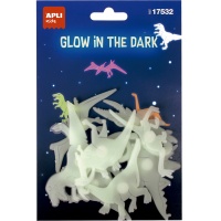Naklejki świecące w ciemności APLI, dinozaury, 9 szt., Produkty kreatywne, Artykuły szkolne