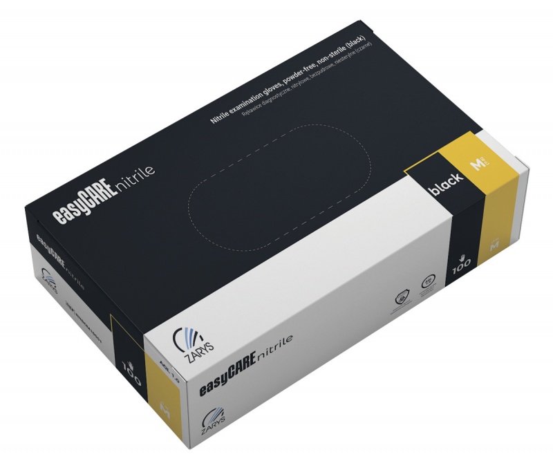 Nitrile gloves, EASYCARE, 100 pcs, size L, black