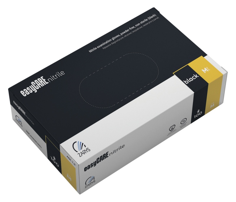 Nitrile gloves, EASYCARE, 100 pcs, size M, black