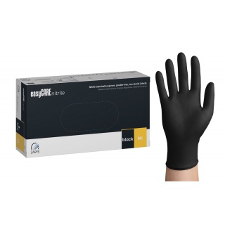 Rękawice nitrylowe, EASYCARE, 100 szt., rozmiar M, czarne, Rękawice, Ochrona indywidualna