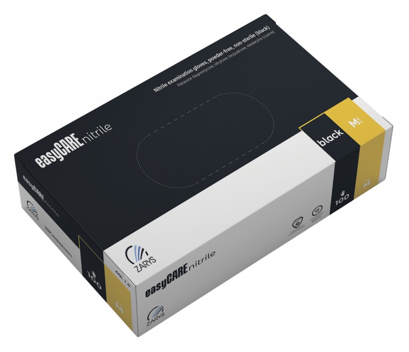 Nitrile gloves, EASYCARE, 100 pcs, size S, black