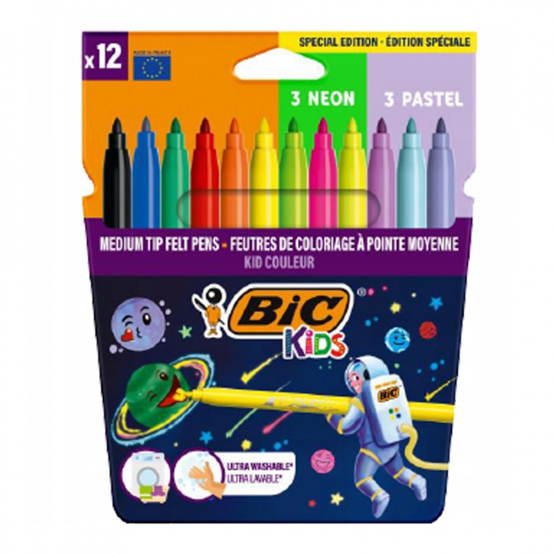 COLORING FELTPEN 12SZT.COSMO, Flamastry, Plastyka