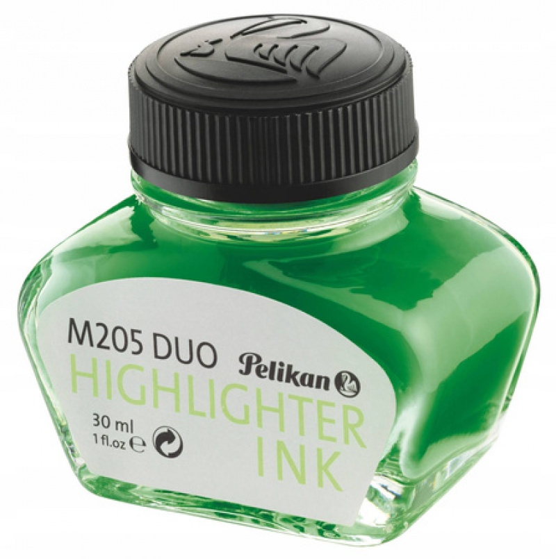 ATRAMENT PELIKAN 30ML FLUORESCENCYJNY ZIELONY, Wkłady, naboje, atramenty, Art. do pisania i korygowania
