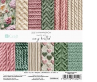 ZESTAW PAPIER&Oacute;W 15,2x15,2cm.24k.COZY KNITED, Scrapbooking, Art. kreatywne