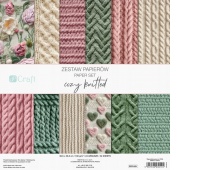 ZESTAW PAPIER&Oacute;W 30,x30,5cm.24k.COZY KNITED, Scrapbooking, Art. kreatywne