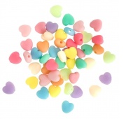 KORALIKI AKRYLOWE 50szt.MACARON HEARTS, Koraliki, Art. kreatywne