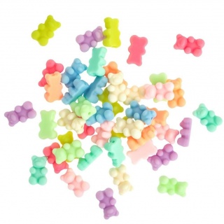 KORALIKI ALRYLOWE 45szt.MACARON BEARS, Koraliki, Art. kreatywne